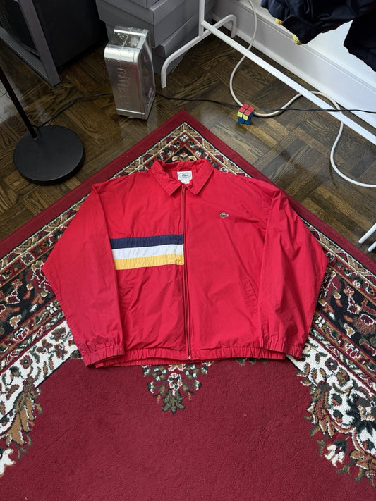 Vtg Lacoste Jacket Mens XLarge Red Bomber Harrington Preppy 90s