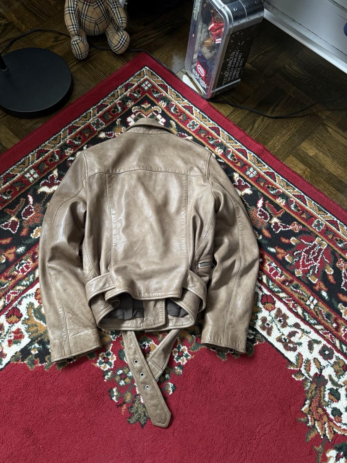 ALLSAINTS Wyatt Lambskin Leather Biker Jacket - Brown - 6 US