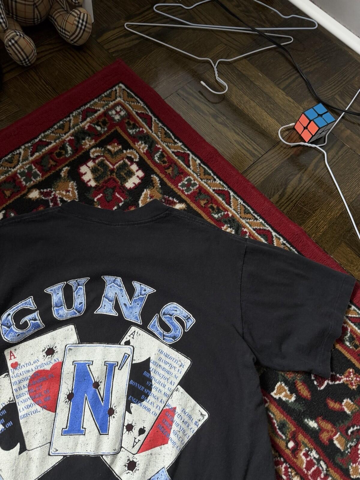 90s Guns N Roses Tshirt "Use Your Illusion Deck Cards" Single Stitch Tee 1991 L