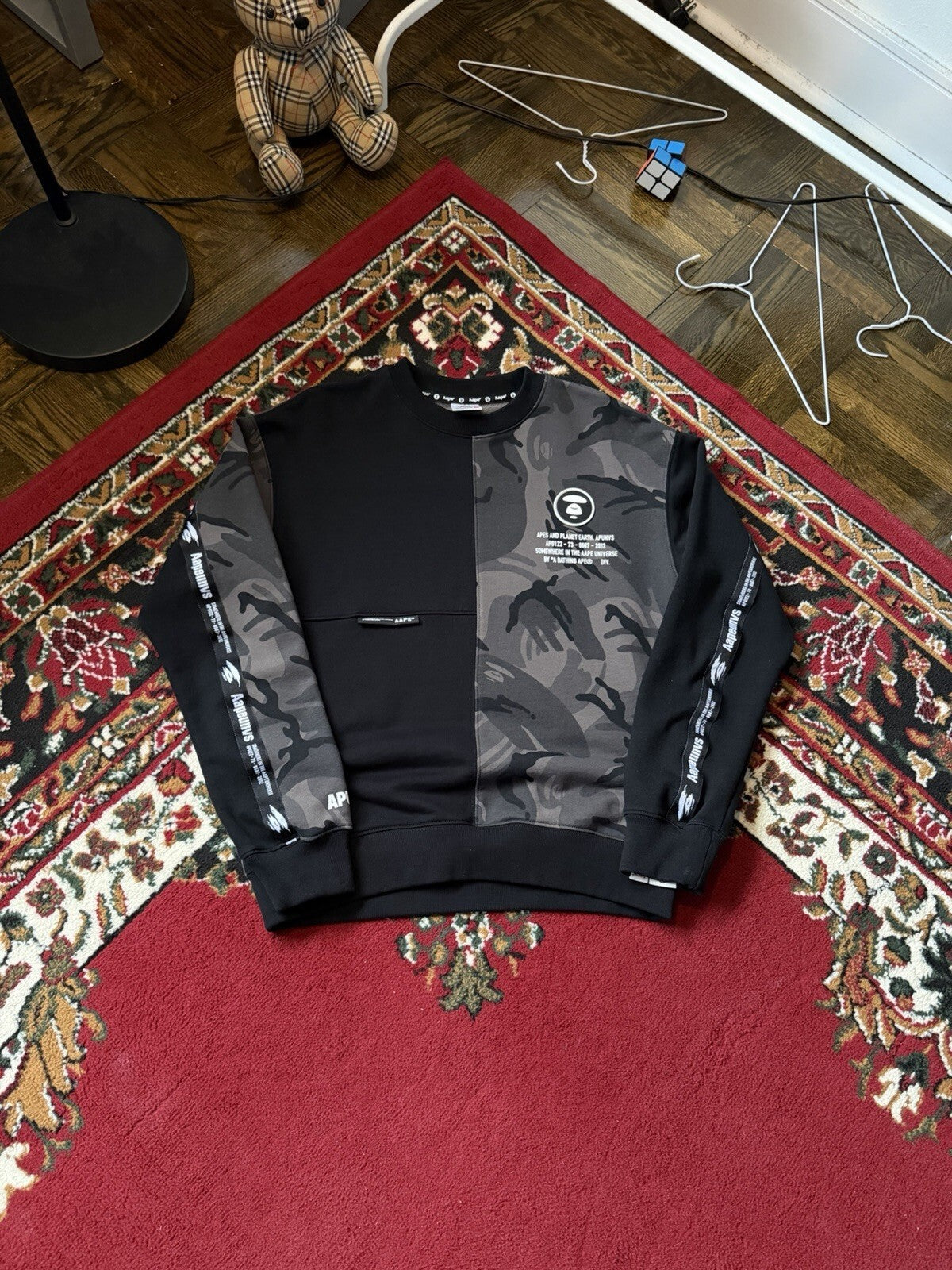 Aape By Abathing Ape Universe Camo Black Sweater Size S Sweatshirt Bape