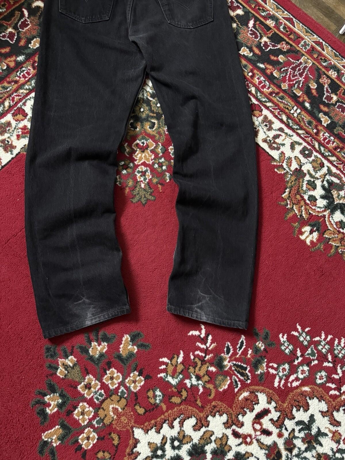 Vintage Levi's 501 Button Fly 90s Jeans Made in USA Black Denim Mens 36/32 Faded