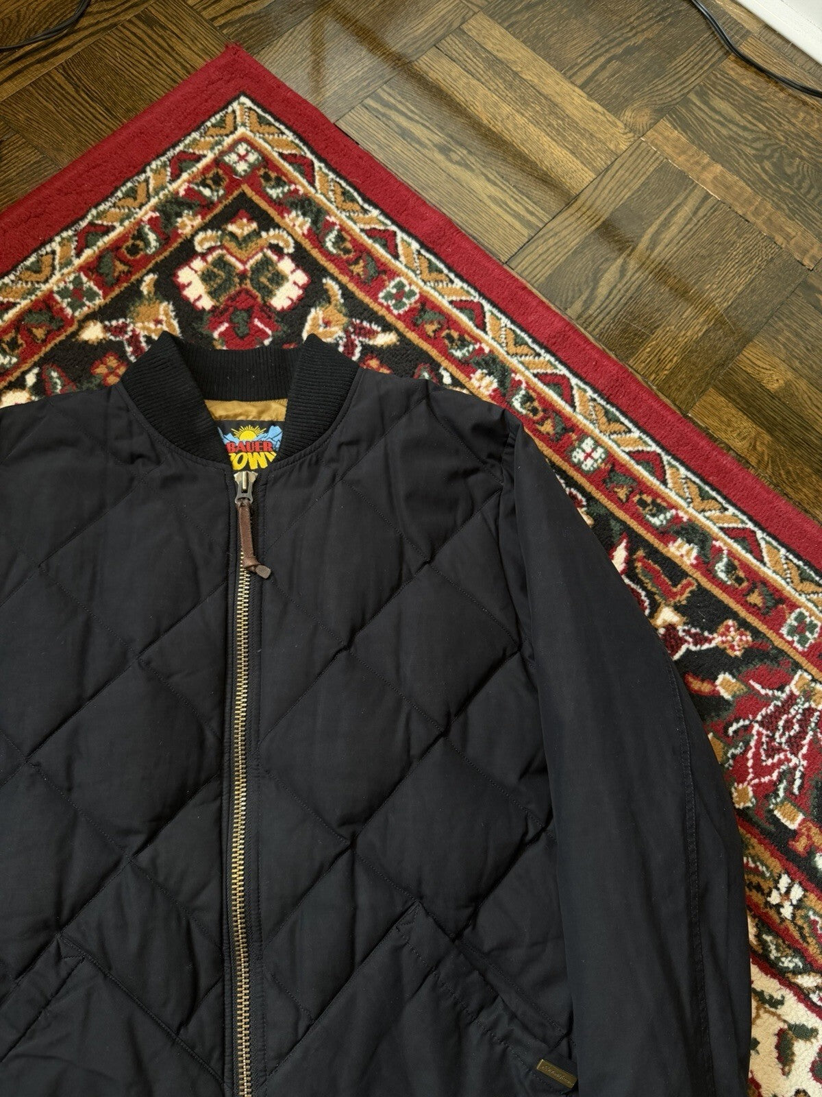 Eddie Bauer Down Bomber Mens Medium 1936 Skyliner Model Jacket Black Quilted
