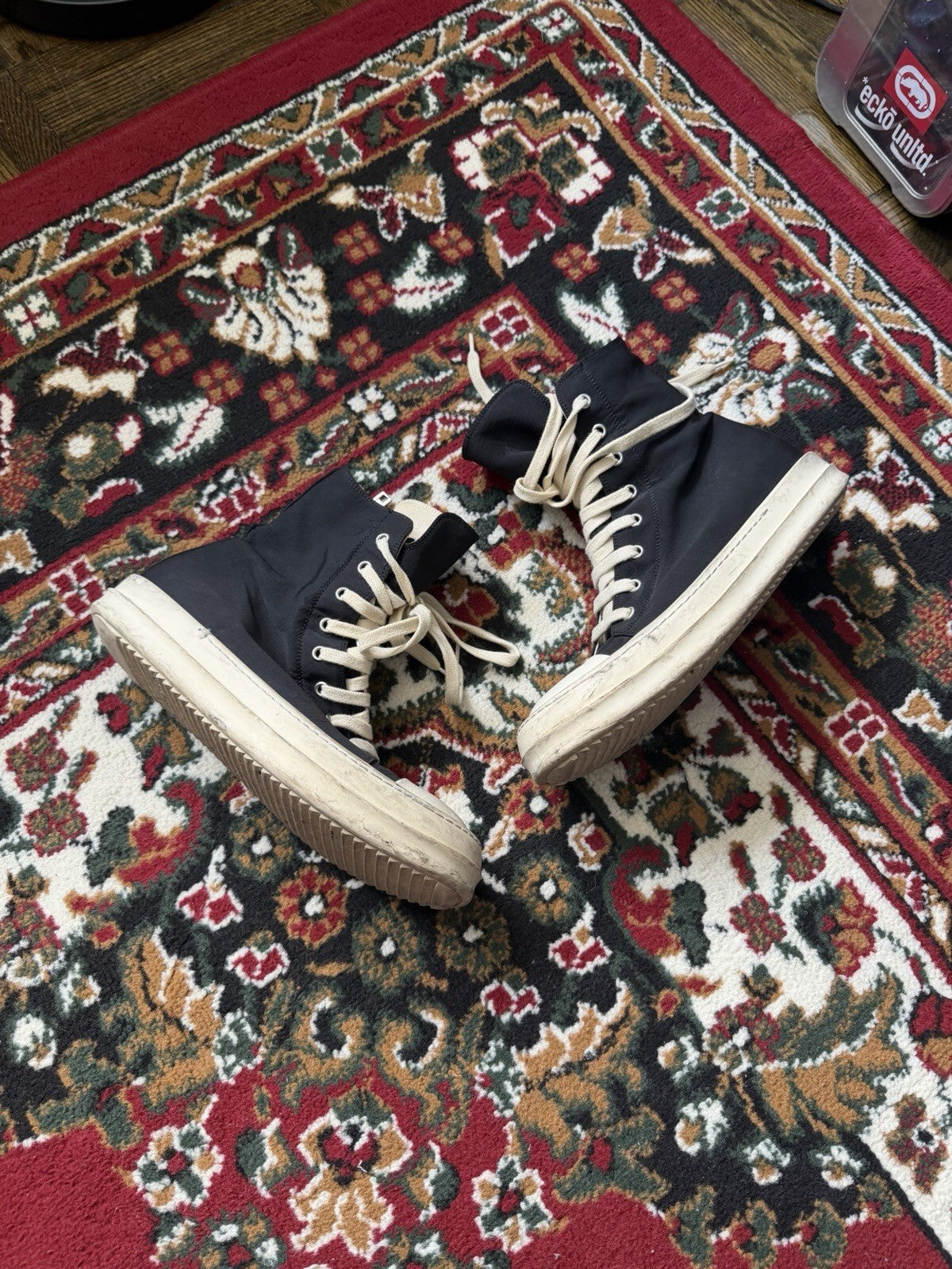 Rick Owens DRKSHDW Canvas Ramones High-Top Sneakers Size 39EU 6.5US