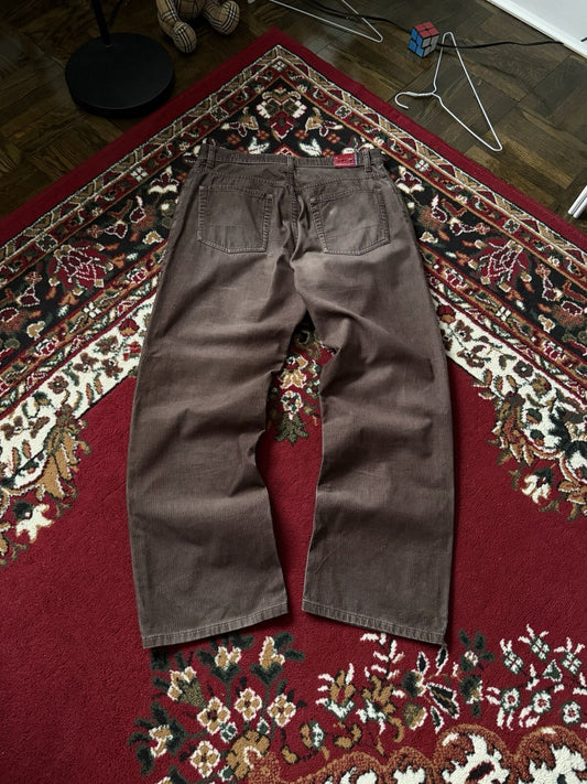 90s Quiksilver Quick Jean Vintage Corduroy Brown Baggy Pants Quicksilver Size 32