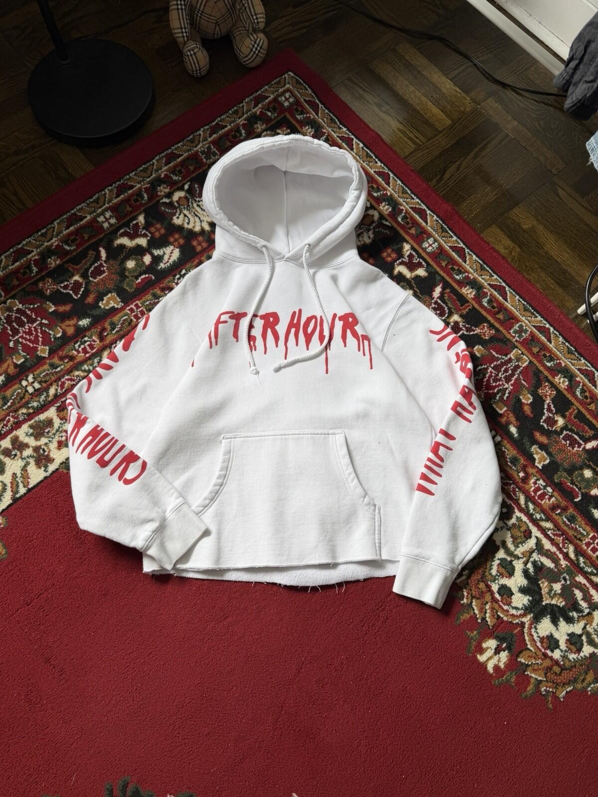 VLONE x The Weeknd What Happens After Hours White Hoodie Sweatshirt Size S
