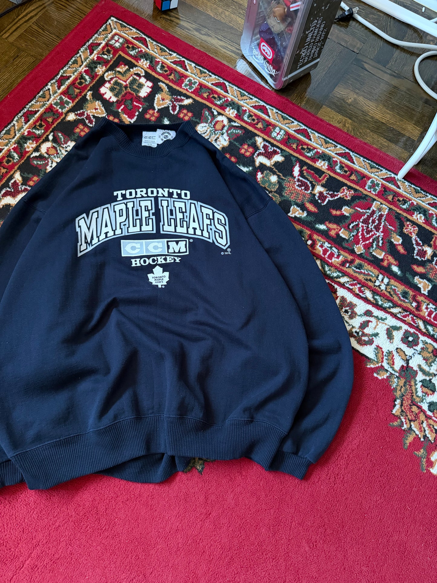 Vintage CCM Toronto Malpe Leafs 90s Navy Blue Sweatshirt
