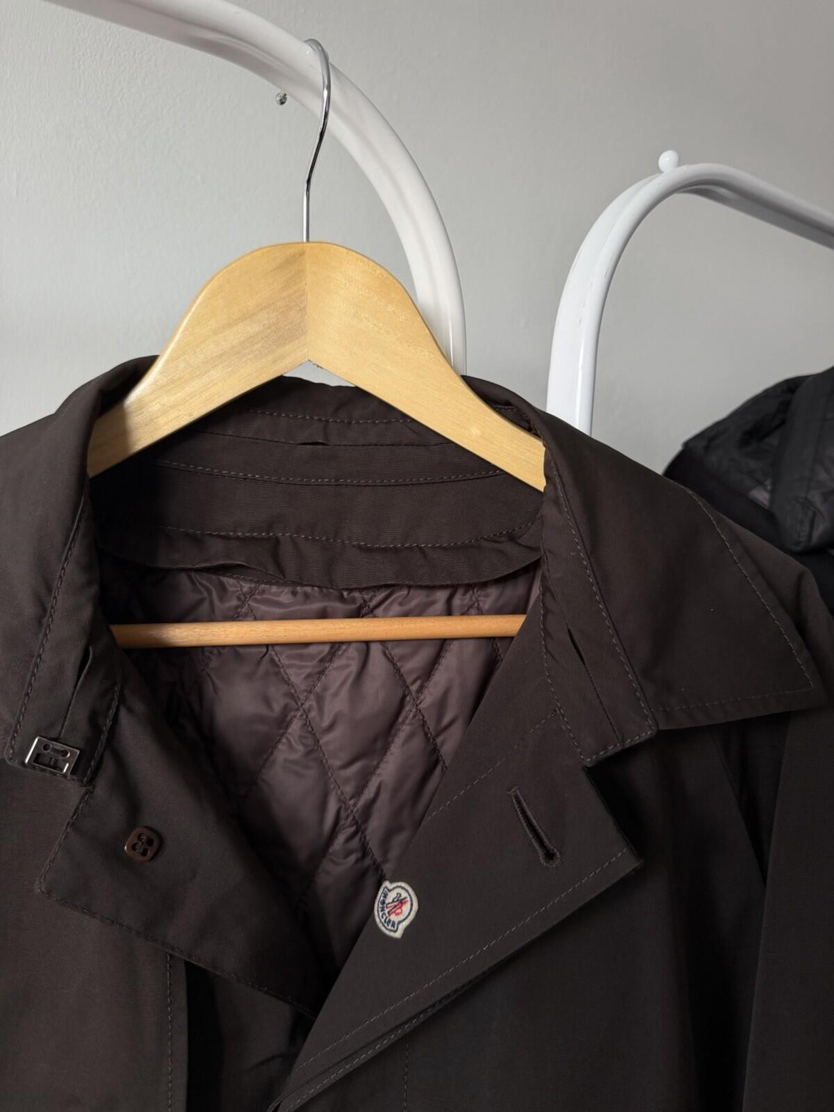 Moncler Nylon Down Coat Mocha Brown Jacket Size 3 Logo Mens