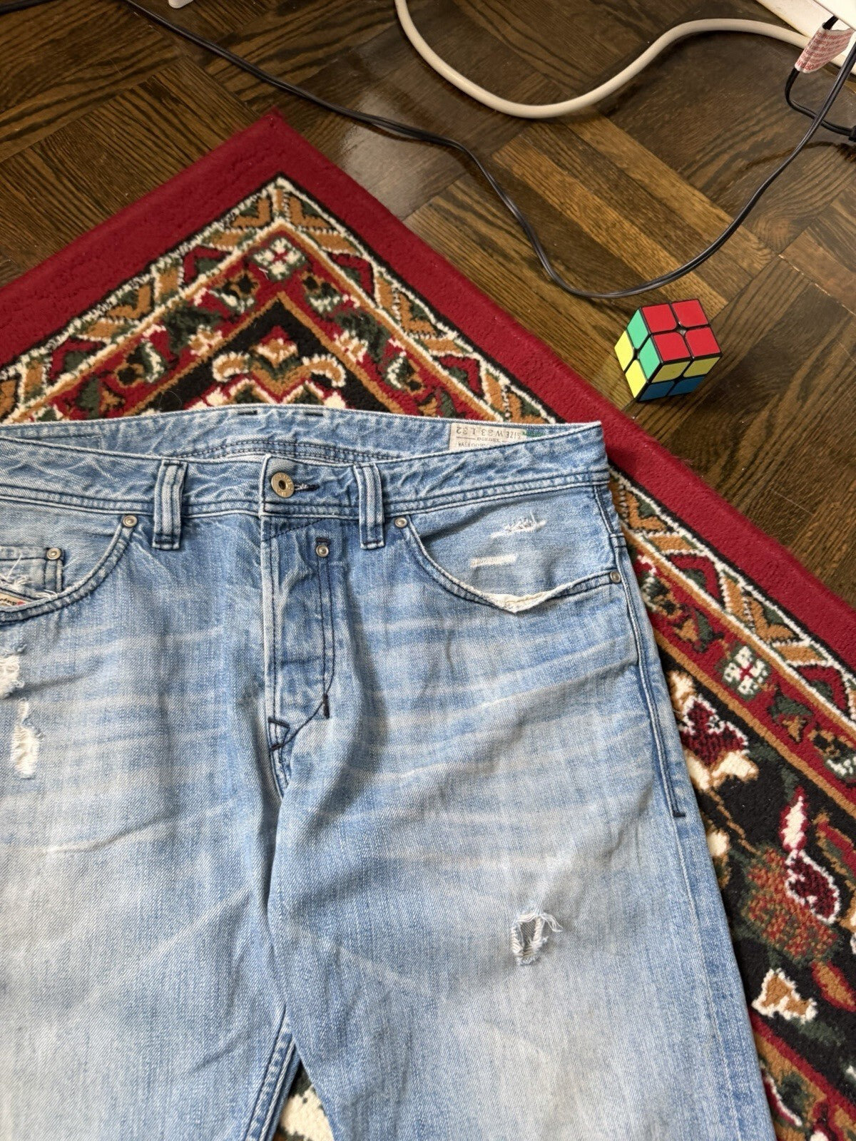 Diesel Safado Distressed Straight Blue Jeans Size 32/32 Vintage Y2K