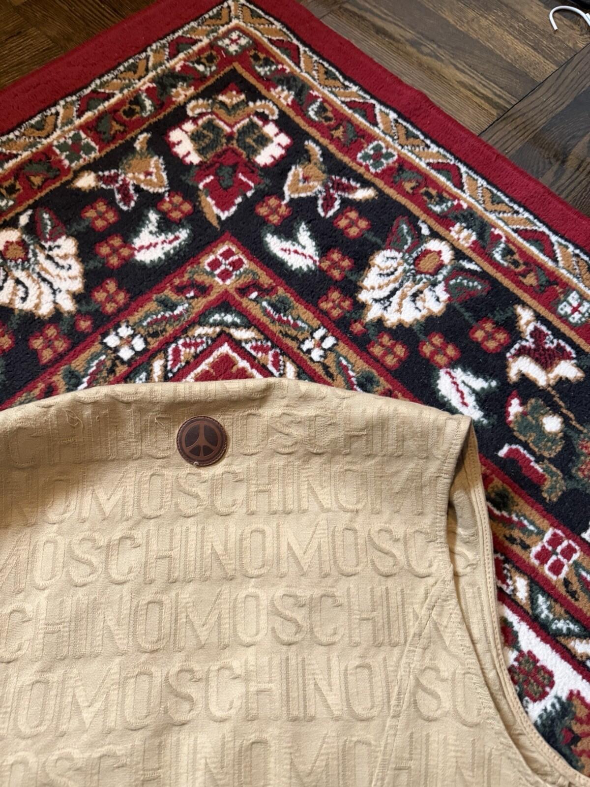 Vintage Moschino Jeans Men's Monogram Themed Cotton Vest  Size USA 36 Archive