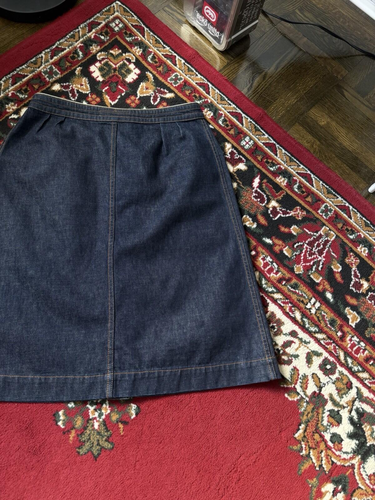 Very Rare Yves Sain Lauren Rive Gauche Vintage Denim Jean Skirt 00s Hedi Slimane