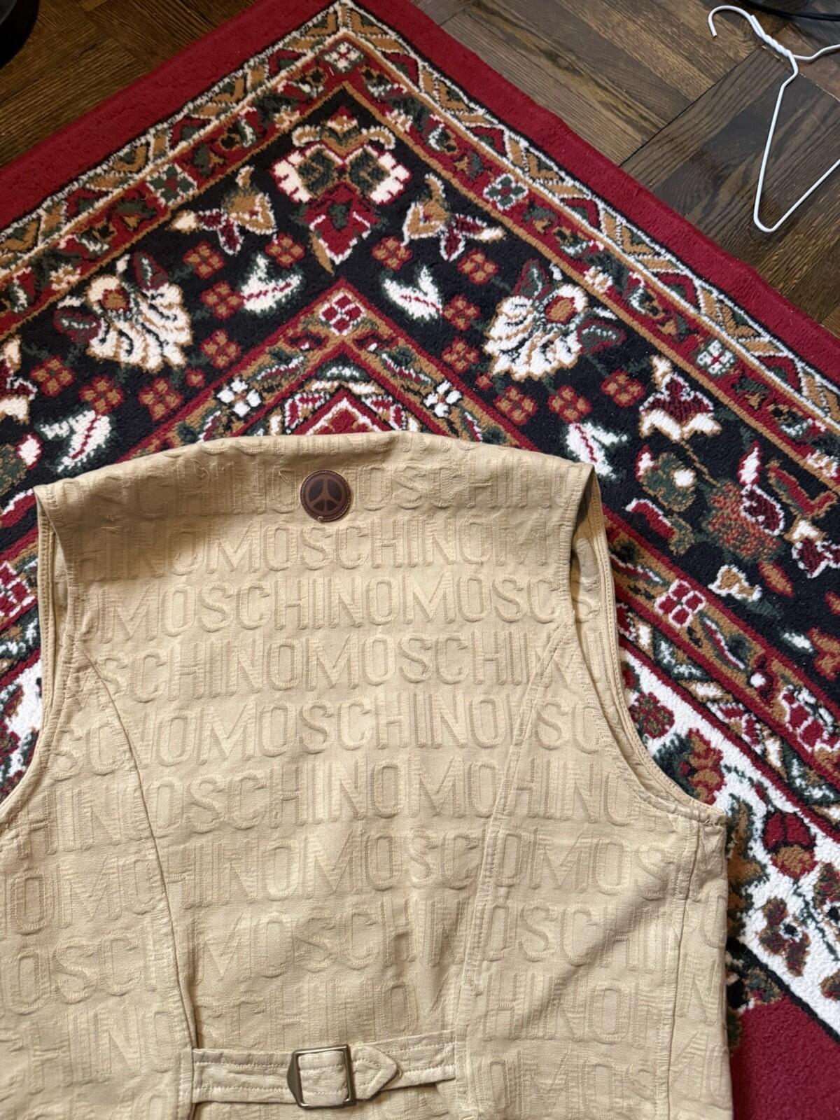 Vintage Moschino Jeans Men's Monogram Themed Cotton Vest  Size USA 36 Archive