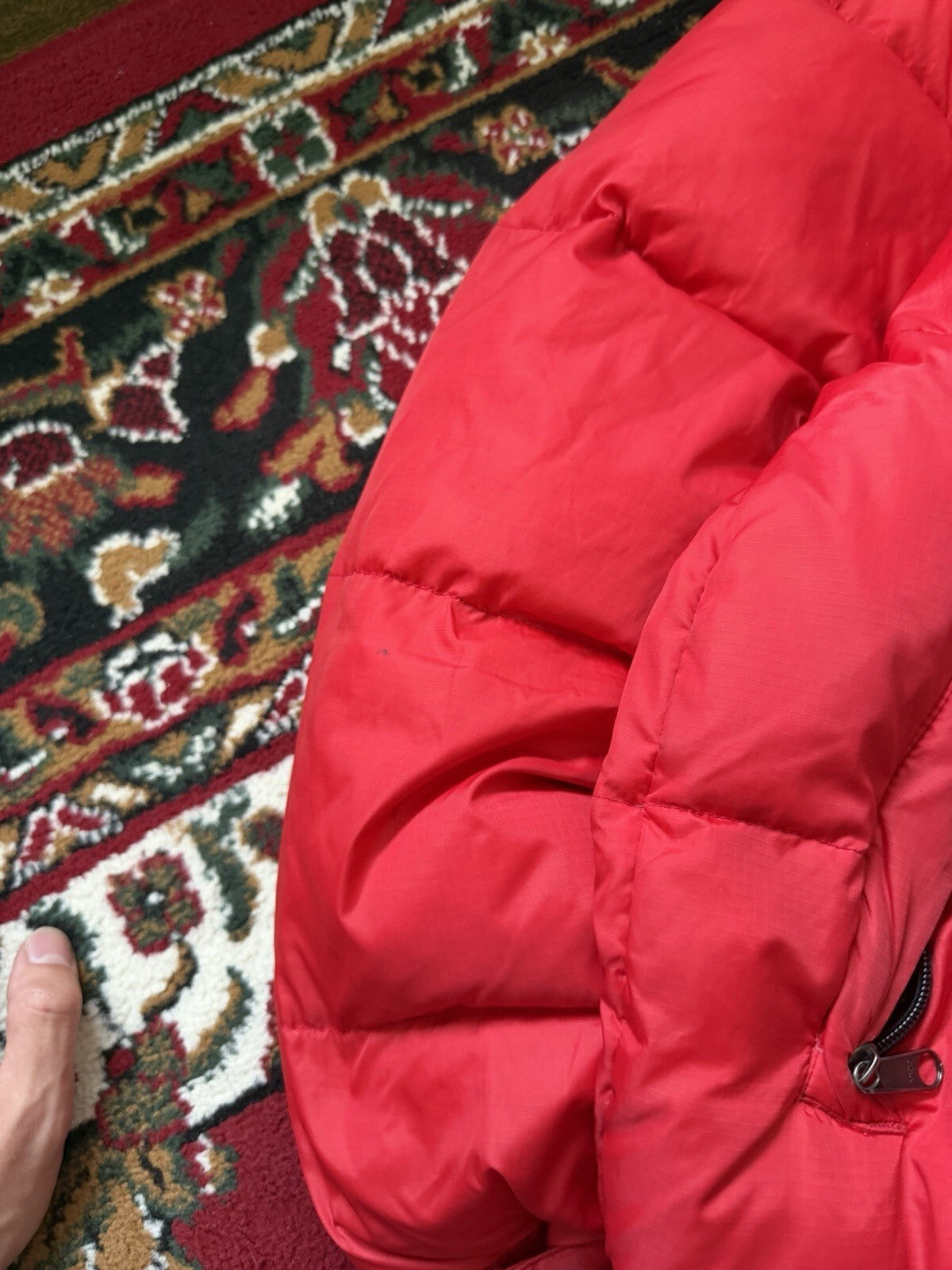 The North Face Nuptse 700 Down Puffer Jacket Red Black Size L