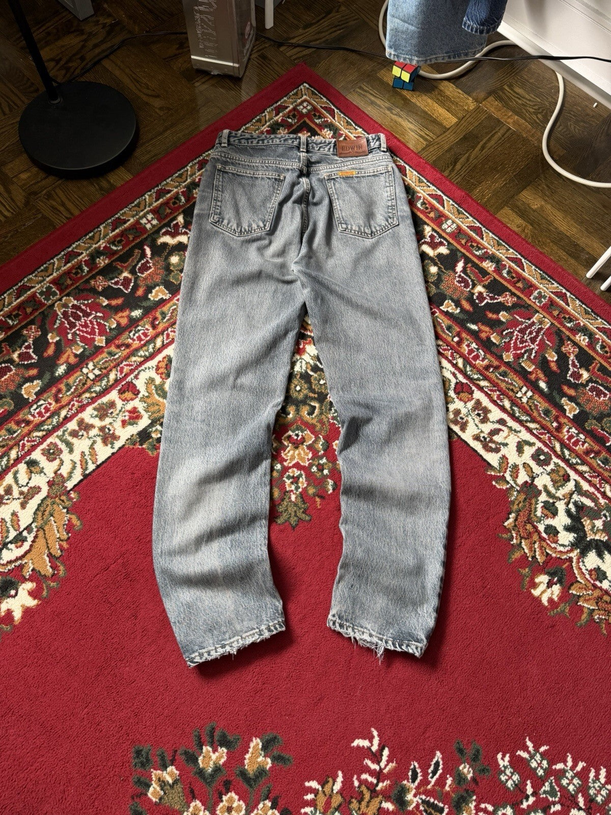 Vintage EDWIN London Slim Jeans | Size 33 x 32 | Washed Blue Japanese Denim
