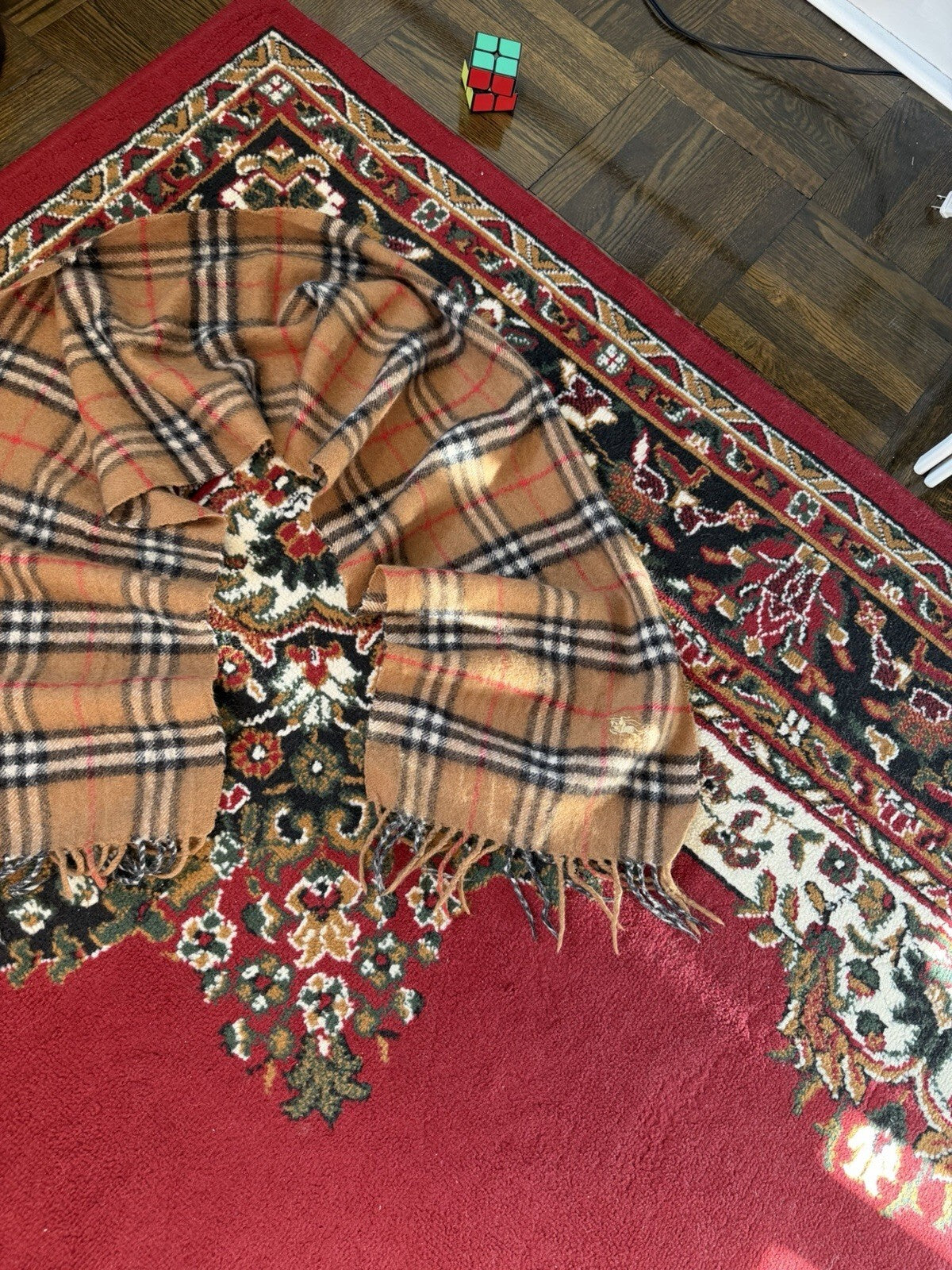 Burberry Nova Check Tan/Camel Baby Alpaca Scarf Scarves