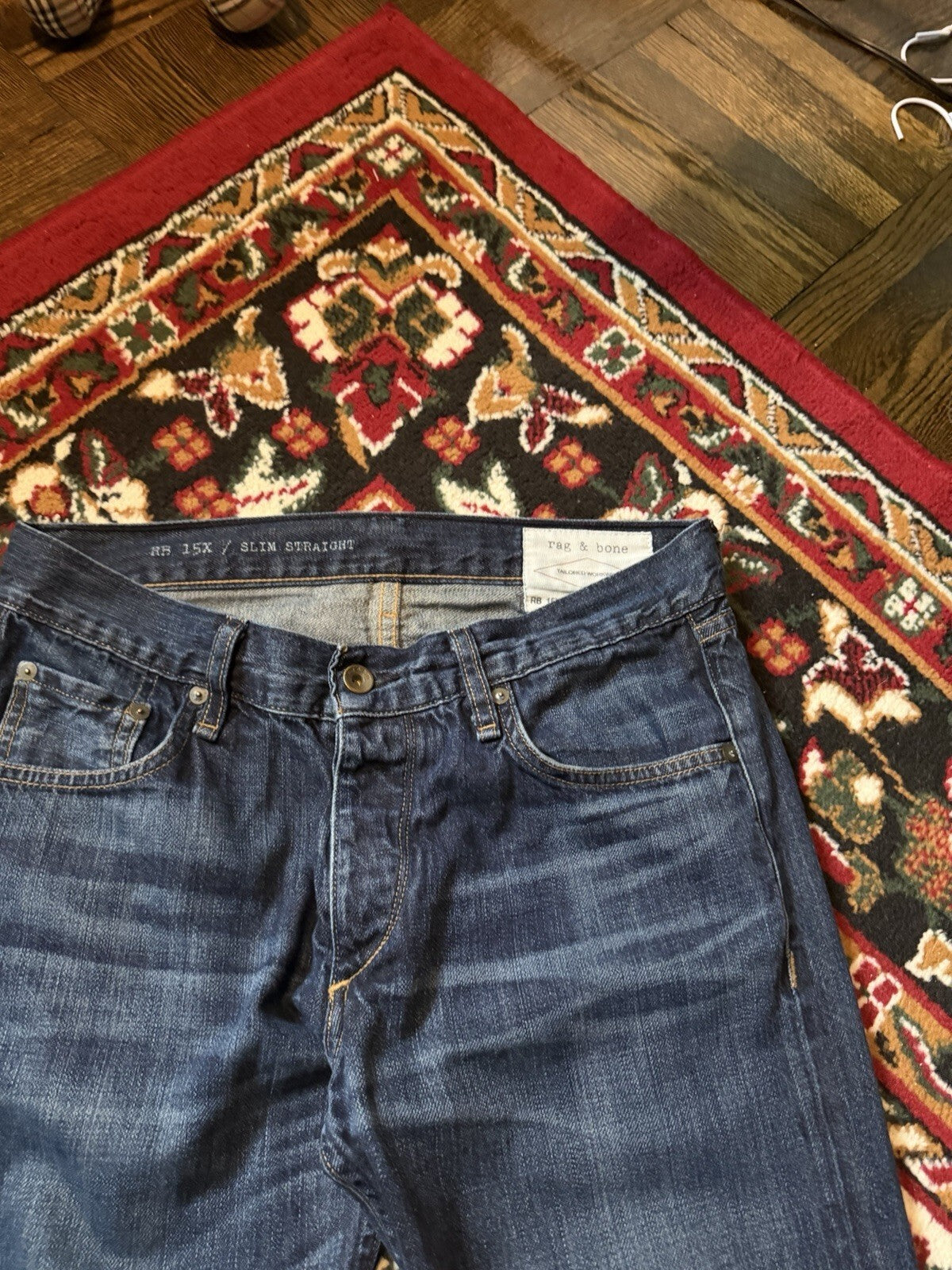 Rag & Bone RB 15X Jeans Mens 31 Slim Straight Button Fly Handmade in USA