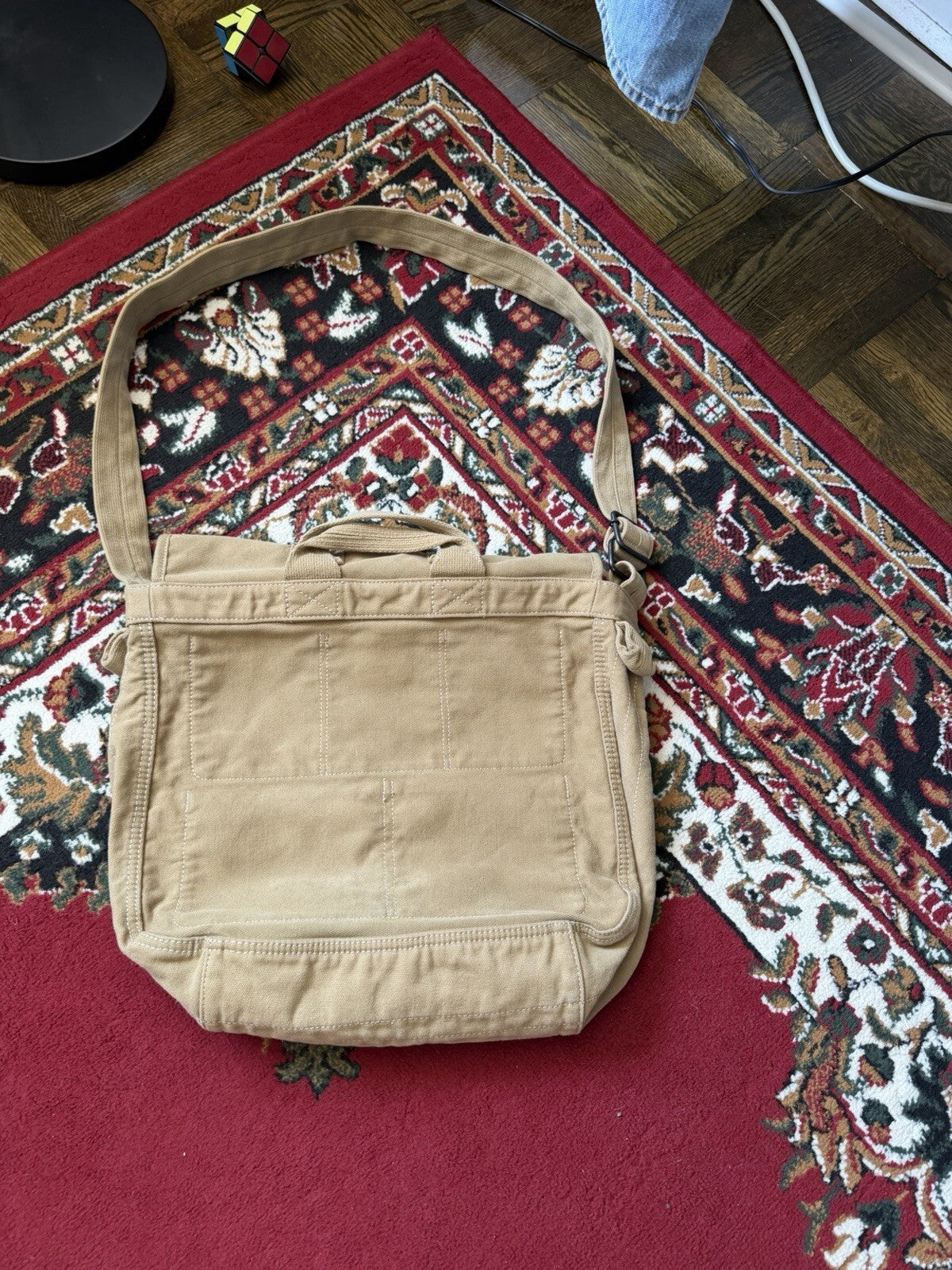 Ralph Lauren Denim & Supply Canvas Messenger Bag Military Field Safari Khaki