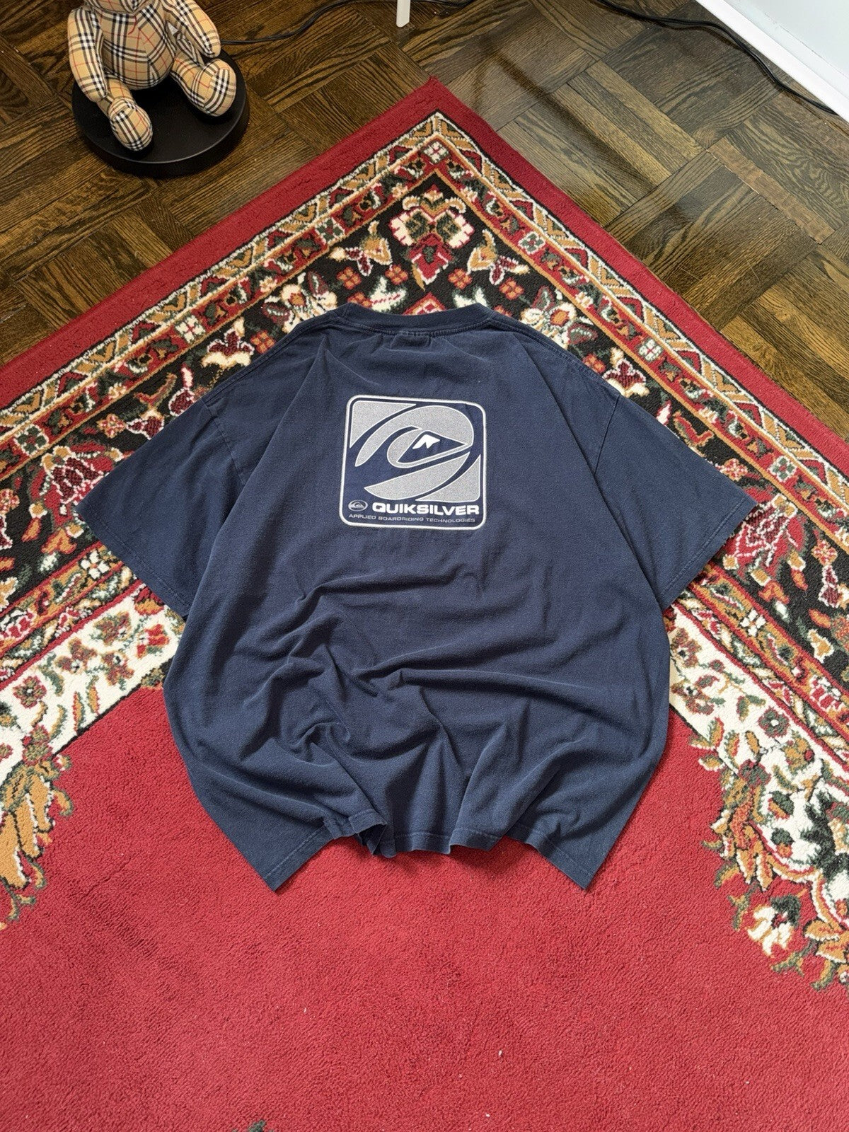 90s Quiksilver International Vintage Reflective Logo Tee T-shirt Surd Skate XL