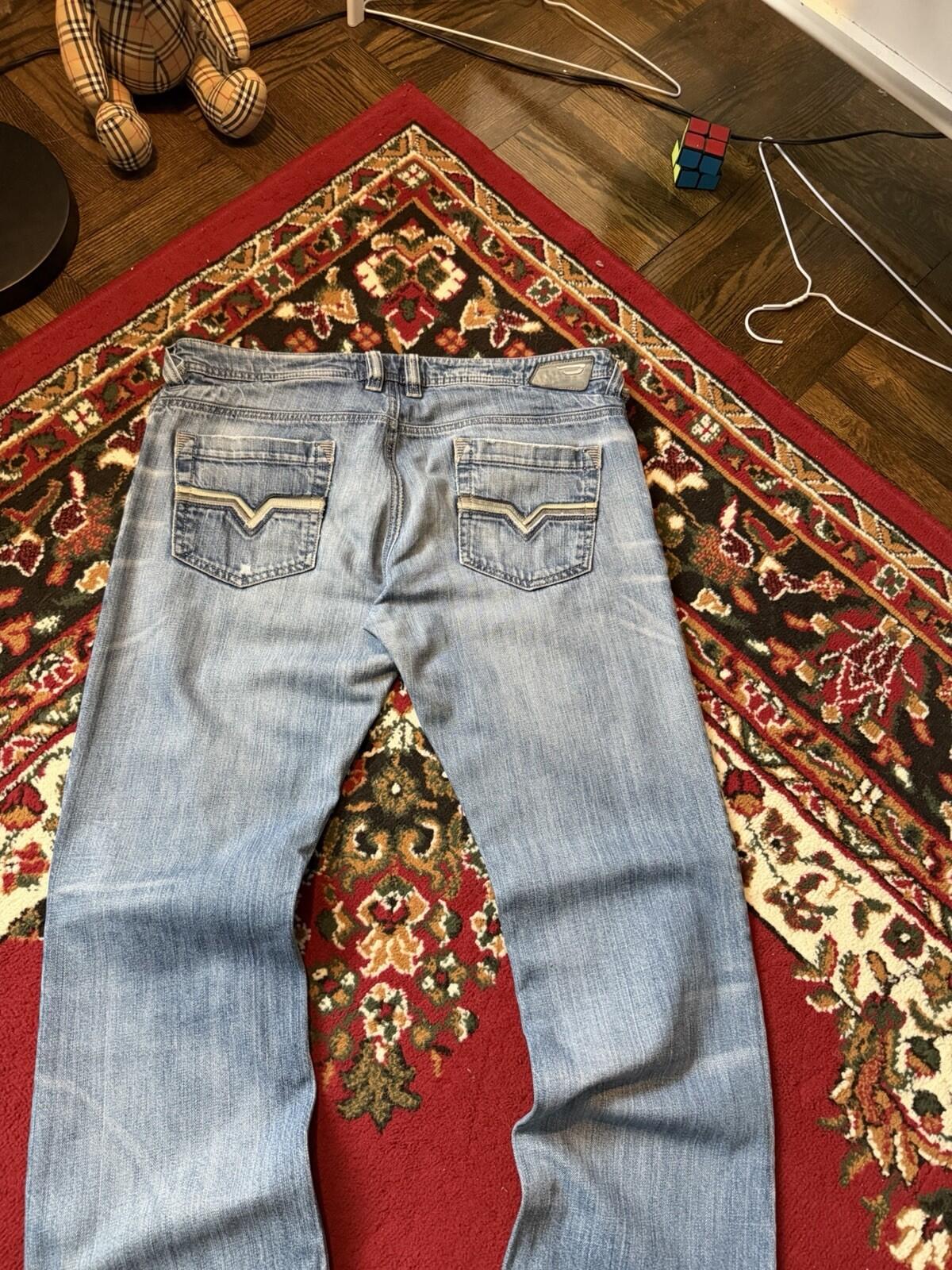 Diesel Industry Trouleg Mens Blue Jeans Denim Pants Distressed Stretch 34/30