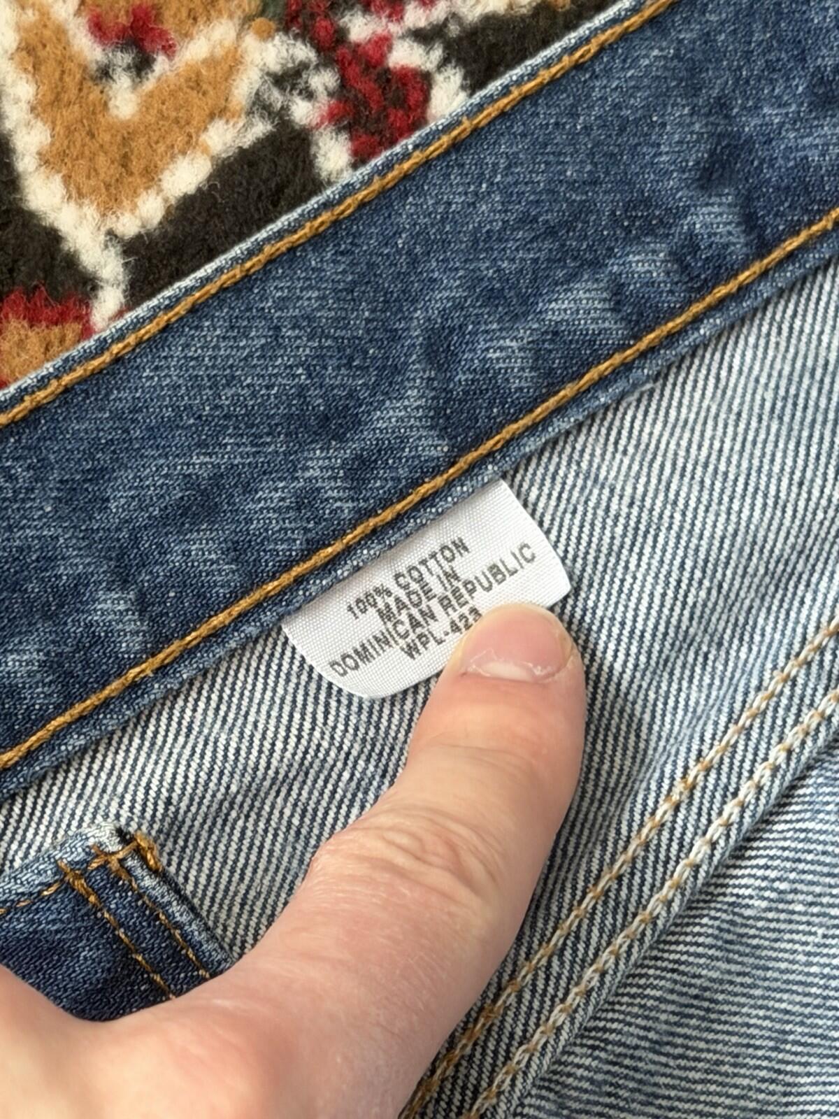 Levis 501 Vintage Button Fly Blue Denim Jeans Medium Wash Mens Size 34x31