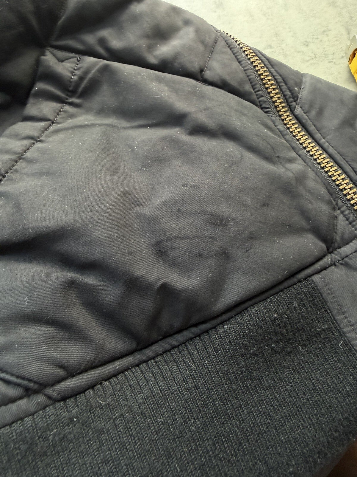 Eddie Bauer Down Bomber Mens Medium 1936 Skyliner Model Jacket Black Quilted