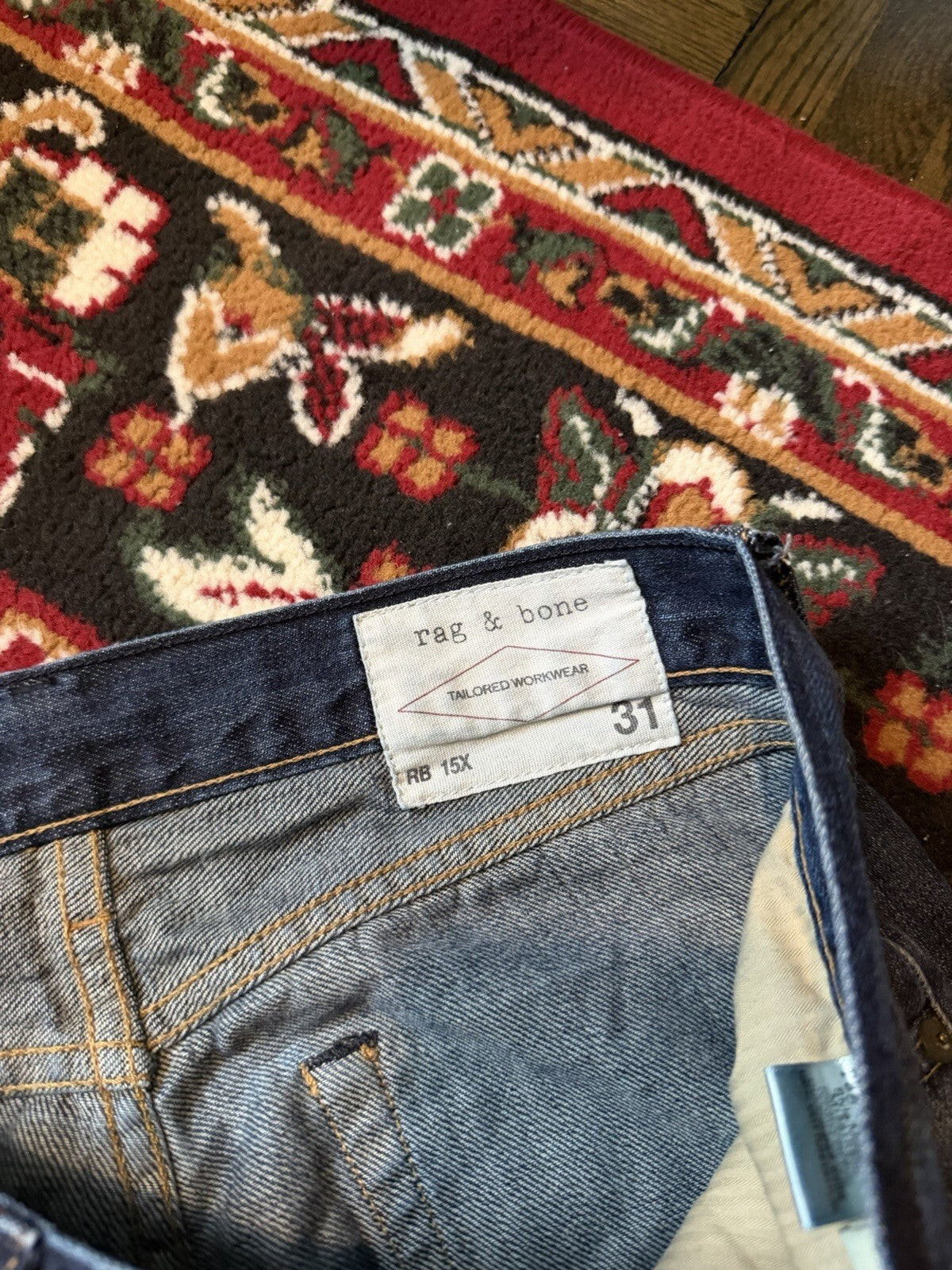 Rag & Bone RB 15X Jeans Mens 31 Slim Straight Button Fly Handmade in USA