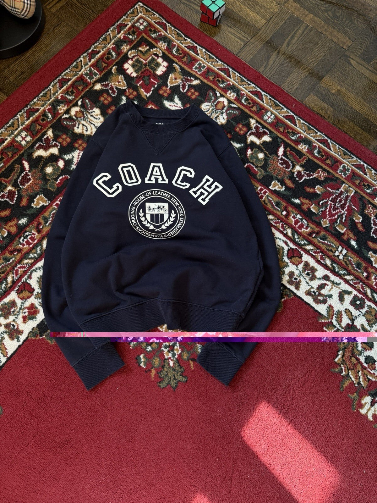 Coach Varsity Crewneck Sweatshirt Men’s Size XS Navy