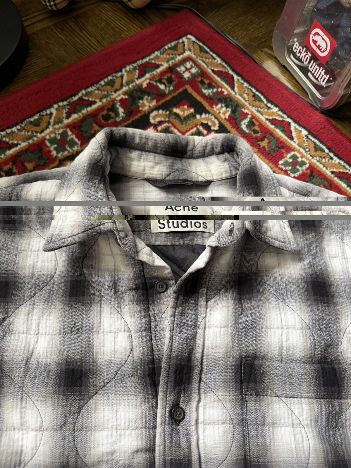 Acne Studios Oxton Oversized Quilted Shirt Jacket White/Black Plaid Size 50 US L