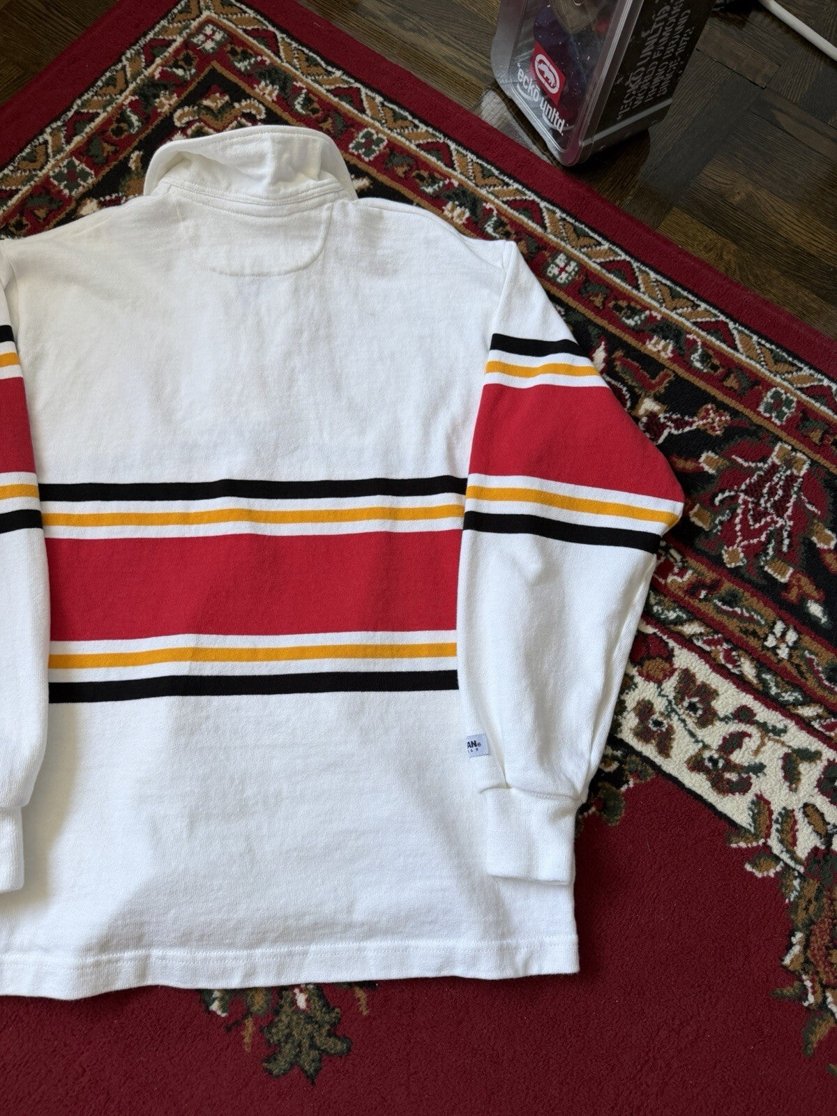 Vintage Barbarian Rugby Shirt Mens Small University of Guelph White  Polo
