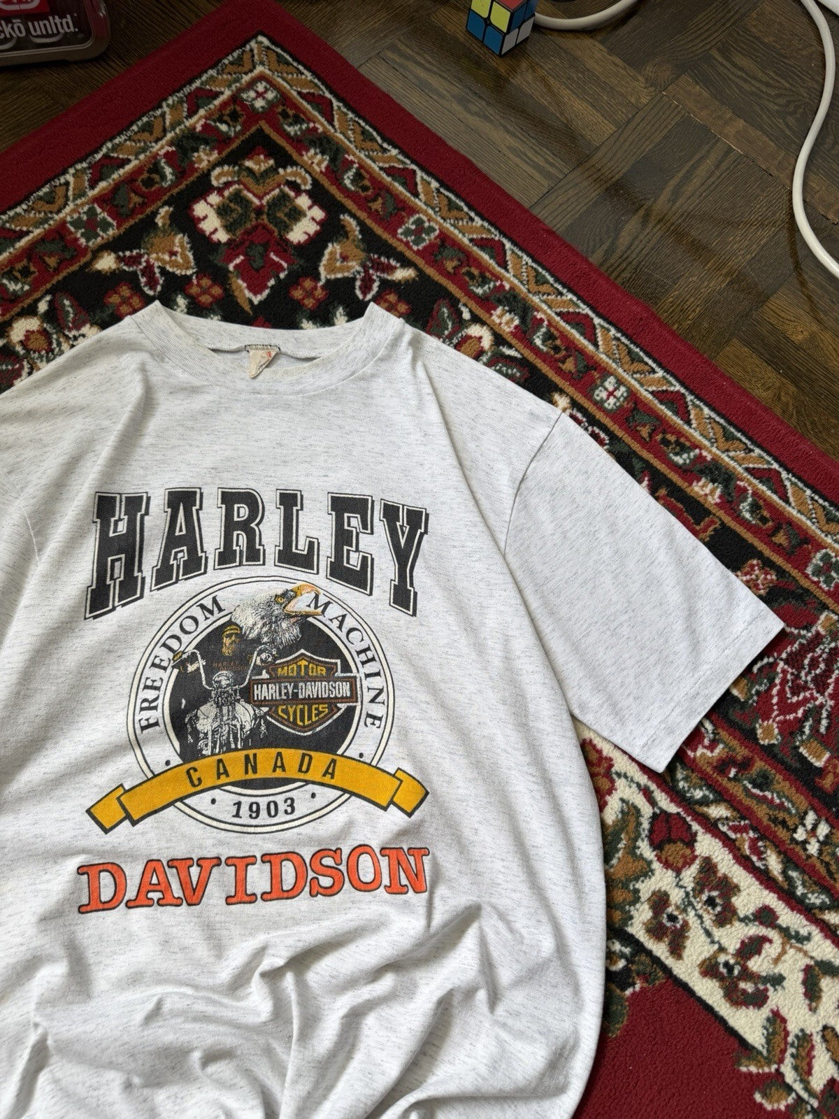 Vintage Harley Davidson Niagara Falls Canada Eagle Motorcycle Men's M Tee 90s