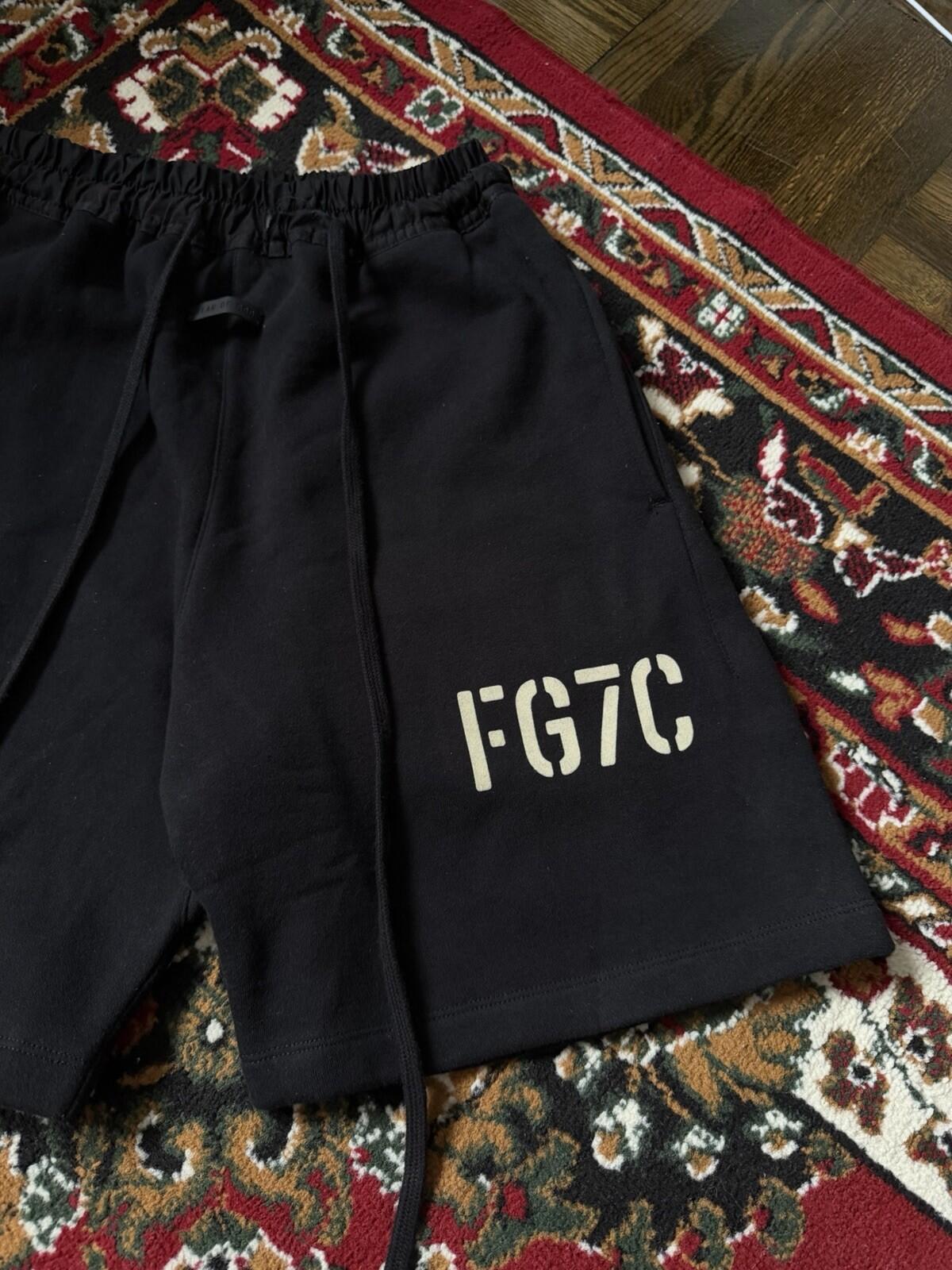 Fear of God Men's Black Athletic Shorts Cotton Drawstring Pockets Designer