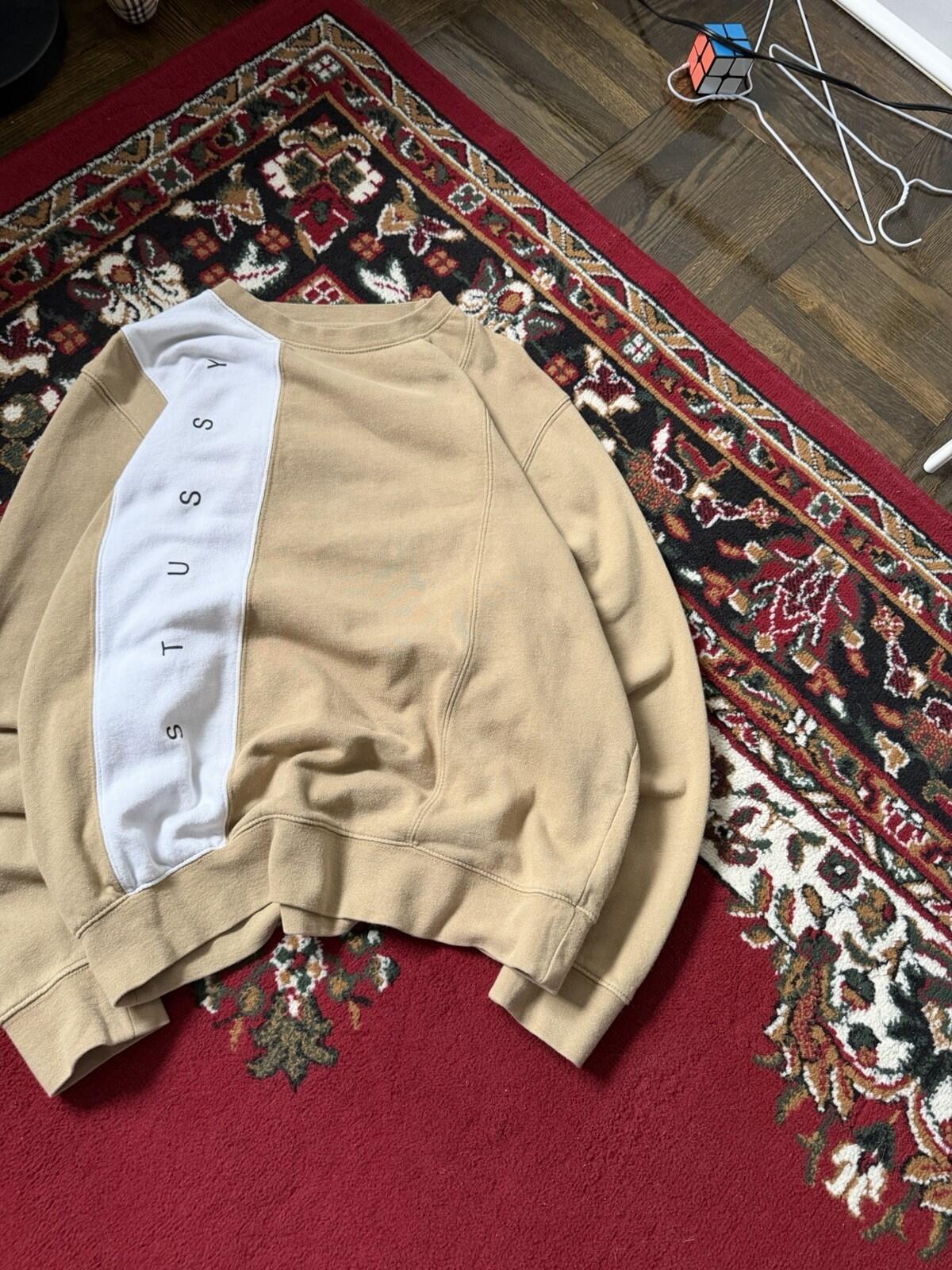 Stussy Paneled Crewneck Sweatshirt Size S Mens Pullover