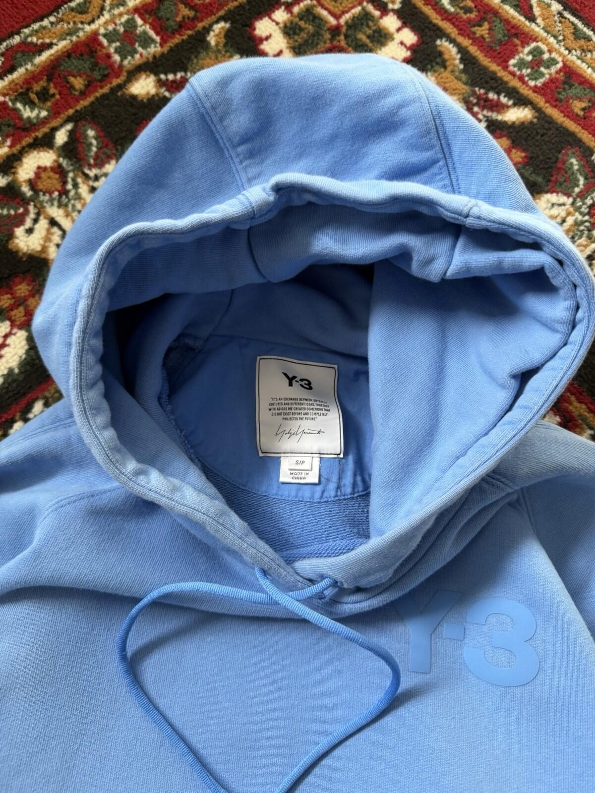 Y-3 Yohji Yamamoto x Adidas Classic Logo Hoodie Baby Blue Size S