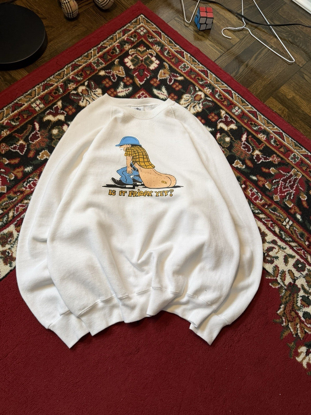 Vintage 80s Lee Midweight "Is it friday Yet?" Dragging Ass Tourist Sweatshirt