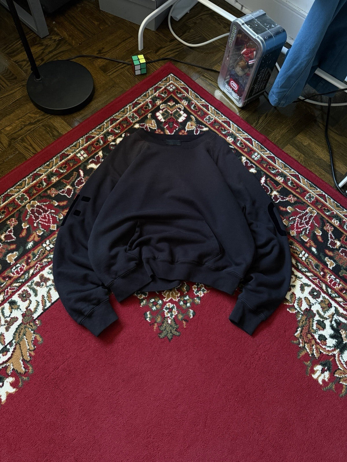 Fear of God 7th Collection FG Logo Double Layered Faded Crewneck Black FOG