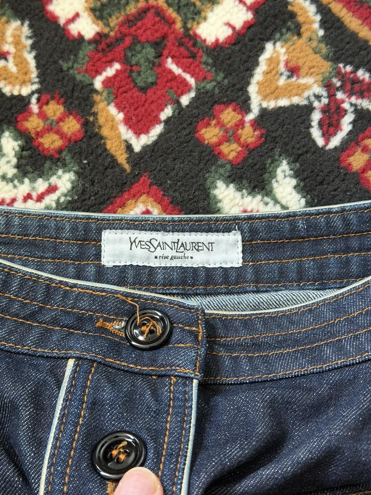 Very Rare Yves Sain Lauren Rive Gauche Vintage Denim Jean Skirt 00s Hedi Slimane