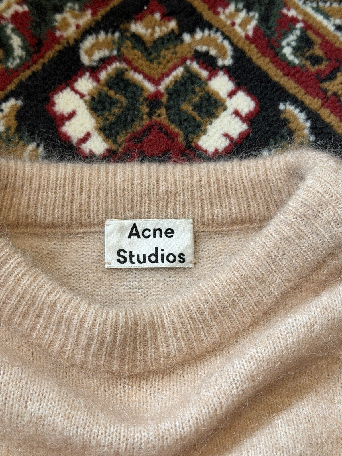 Acne Studios Dramatic Moh Baby Pink Mohair/Wool Sweater