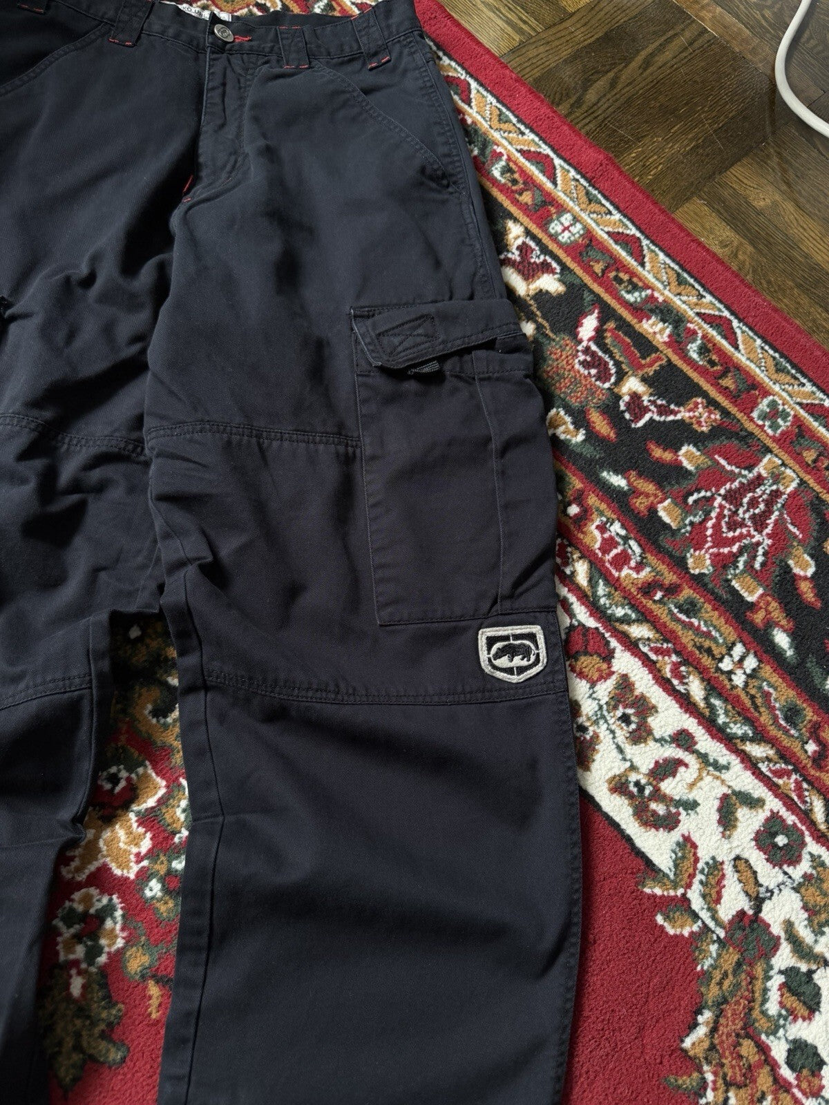 VTG Y2K Ecko Pants/Shorts Men's Size 30 BLK Rhino Baggy Utility Cargo