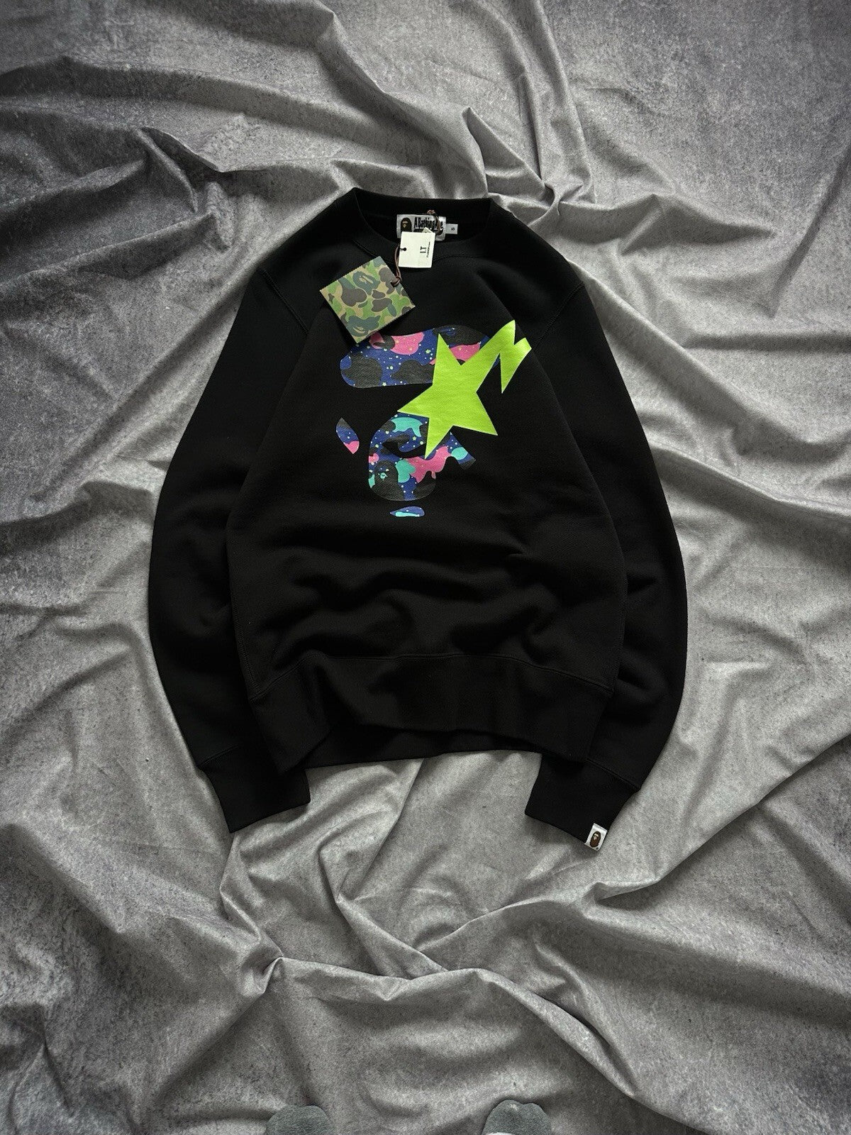 Bape x Kid Cudi Crewneck Cudi Sta Small Authentic Vintage Black