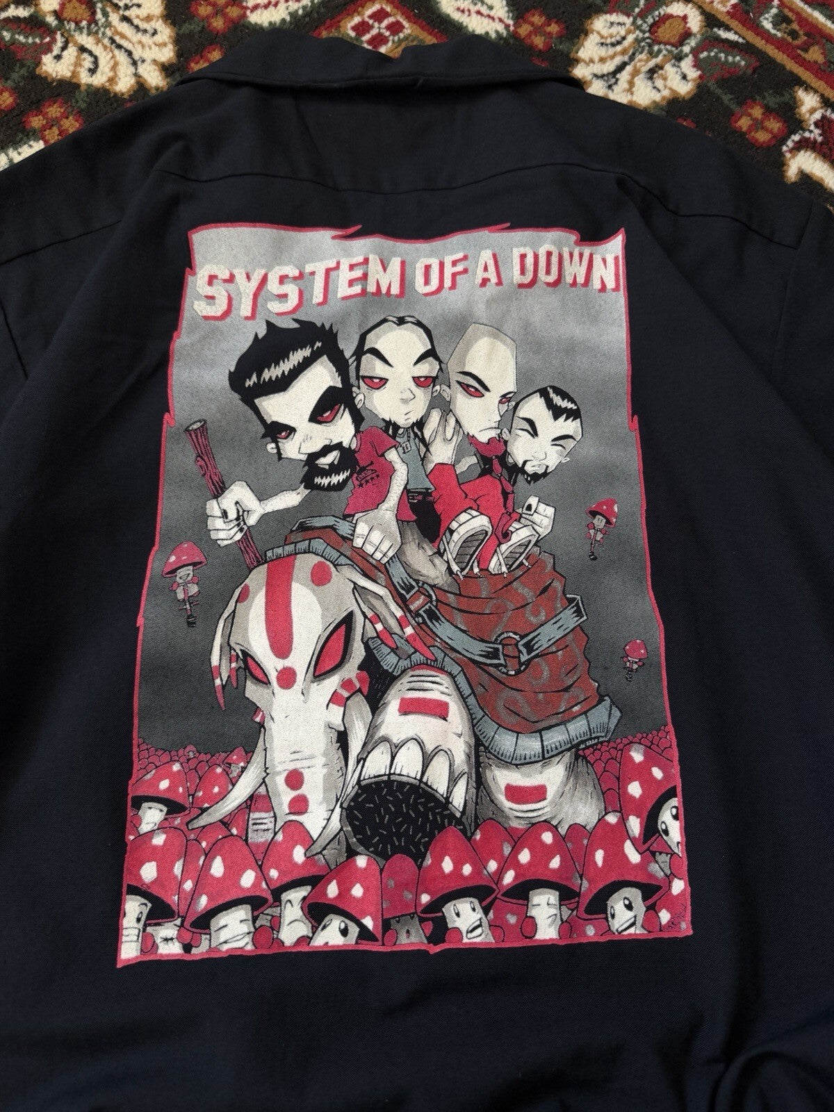 VERY RARE VTG 90s System Of  A Down Rock N Roll Occupational Wear Button UpShirt