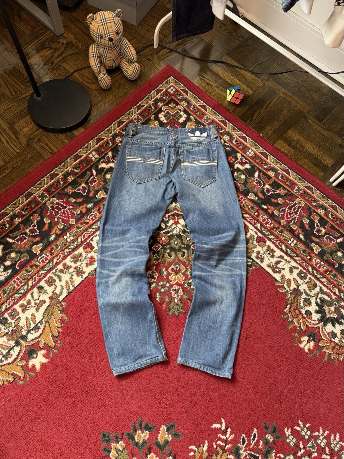 Diesel x Adidas Jeans Mens Blue Viker-AD Straight Trefoil Denim Tag 29x32