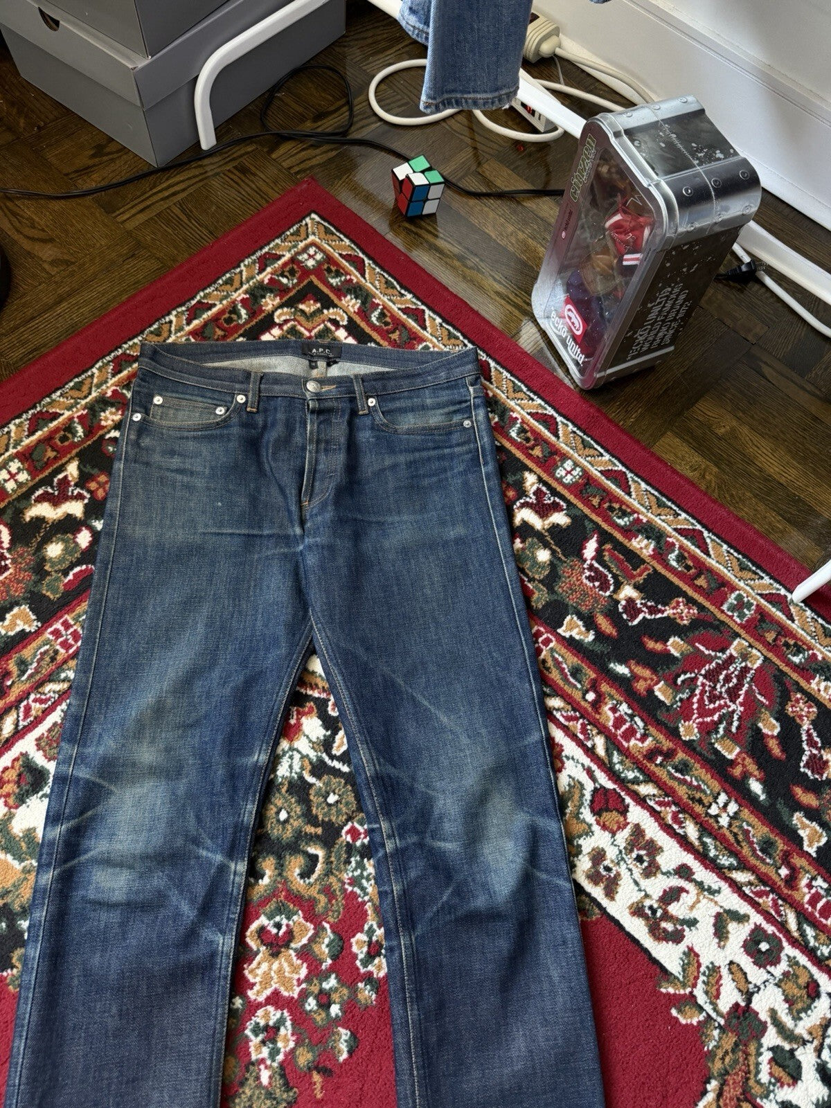 A.P.C. Rue De Fleurus Distressed Paris New Cure Men’s Straight Leg Raw Jeans APC