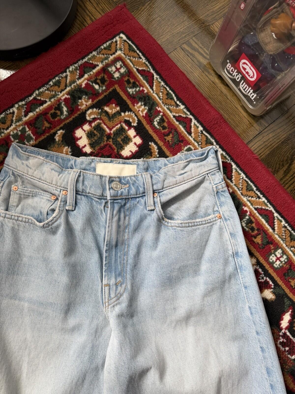 MOTHER Superior ‘The Spinner Zip Sneak’ Wide Denim Jeans Pedal Faster 26