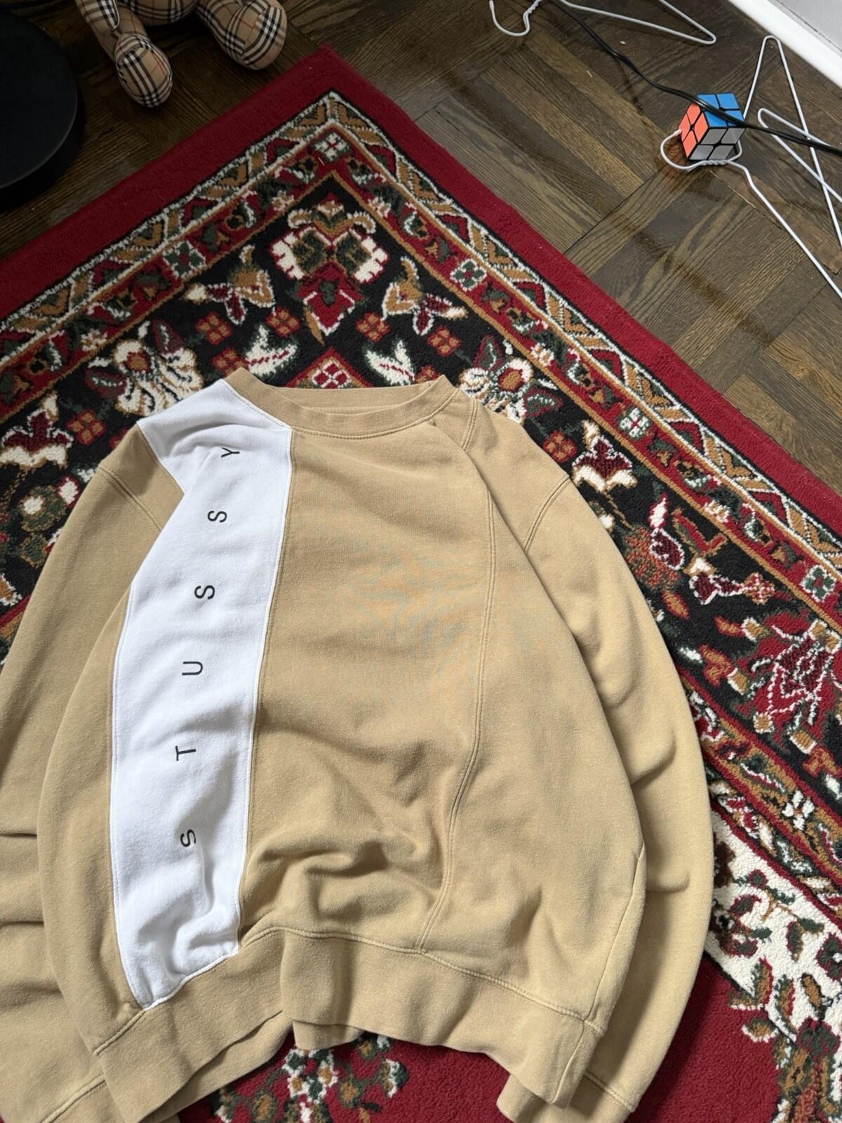 Stussy Paneled Crewneck Sweatshirt Size S Mens Pullover
