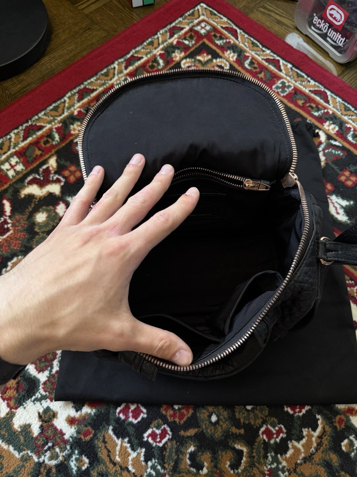 Alexander Wang Rockie Rocco Black Pebbled Lambskin Leather Satchel