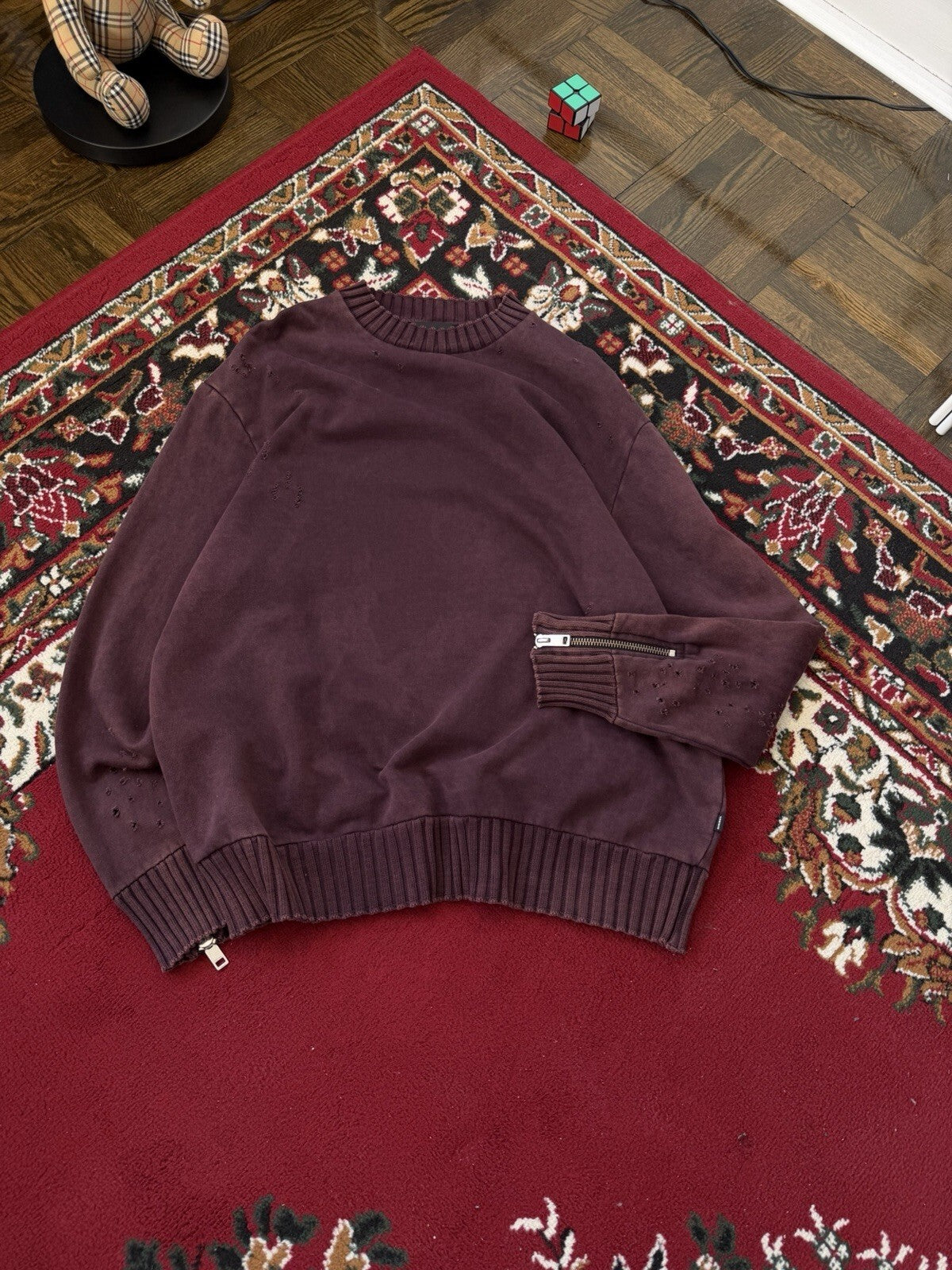 Vintage Diesel Distressed Faded Sweatshirt Zip Sleeves  Avantgarde Style Size XL