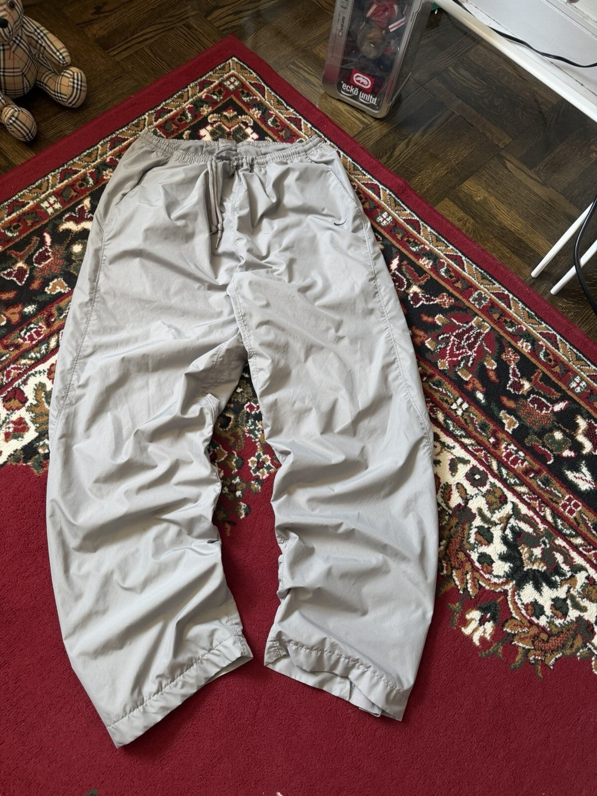 Y2K Nike Baggy Vintage Nylon Pants Gray Size L