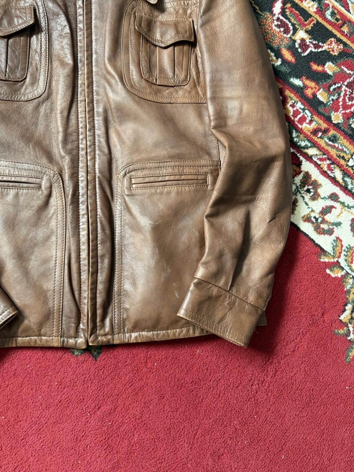 1960s Vintage Men's British ‘Clix’ Zipper Brown Collared Utility Pockets Jacket
