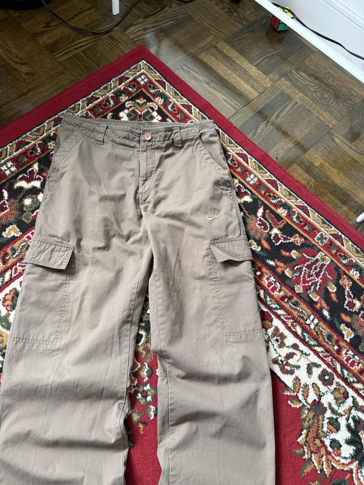 Vintage Nike Y2K Cargo Baggy Pants Olive Green Size S 00s
