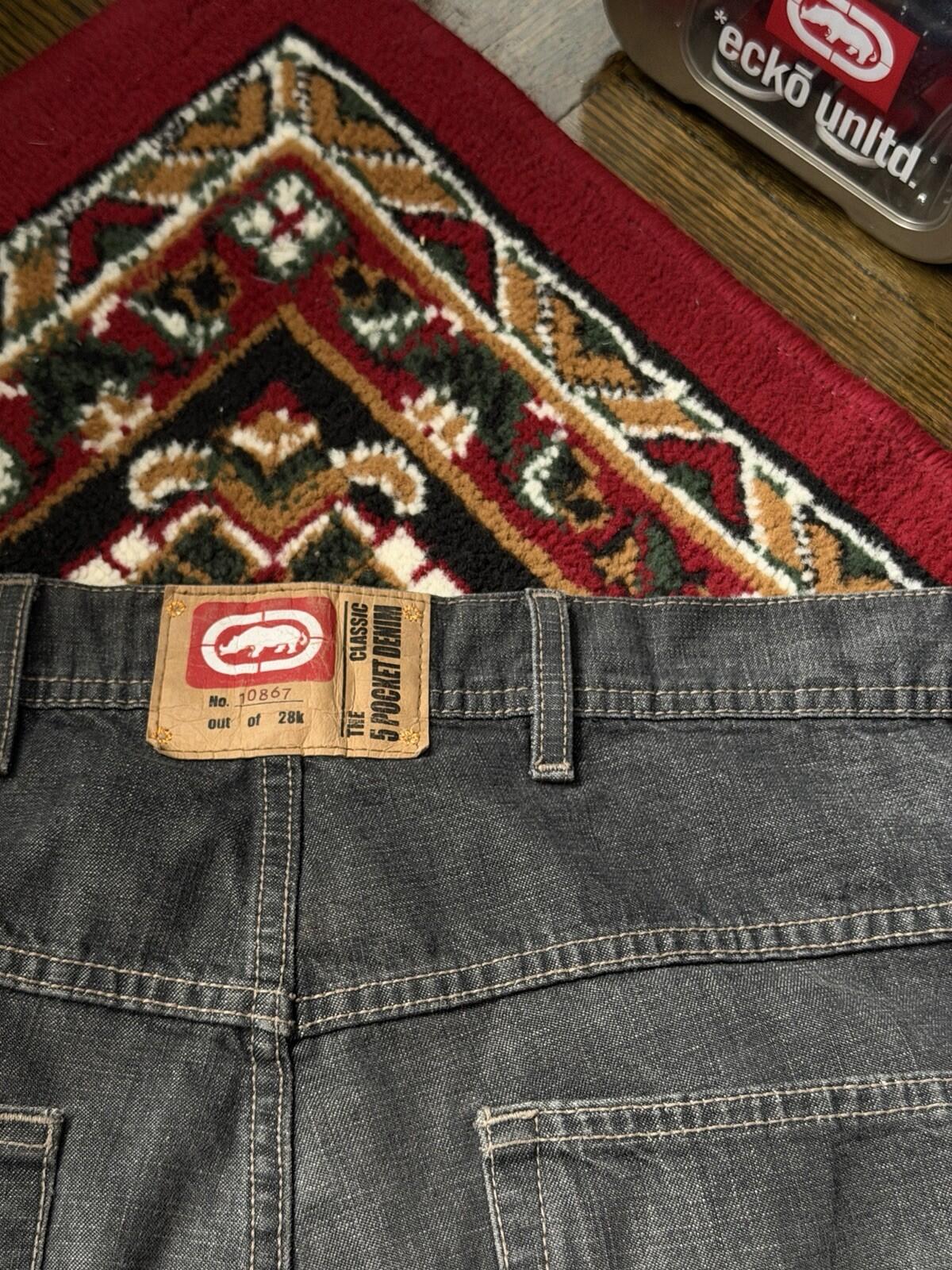 Vintage Ecko Unltd Jeans Mens 32 Gray Wide Leg Baggy Classic 5 Pocket Y2K
