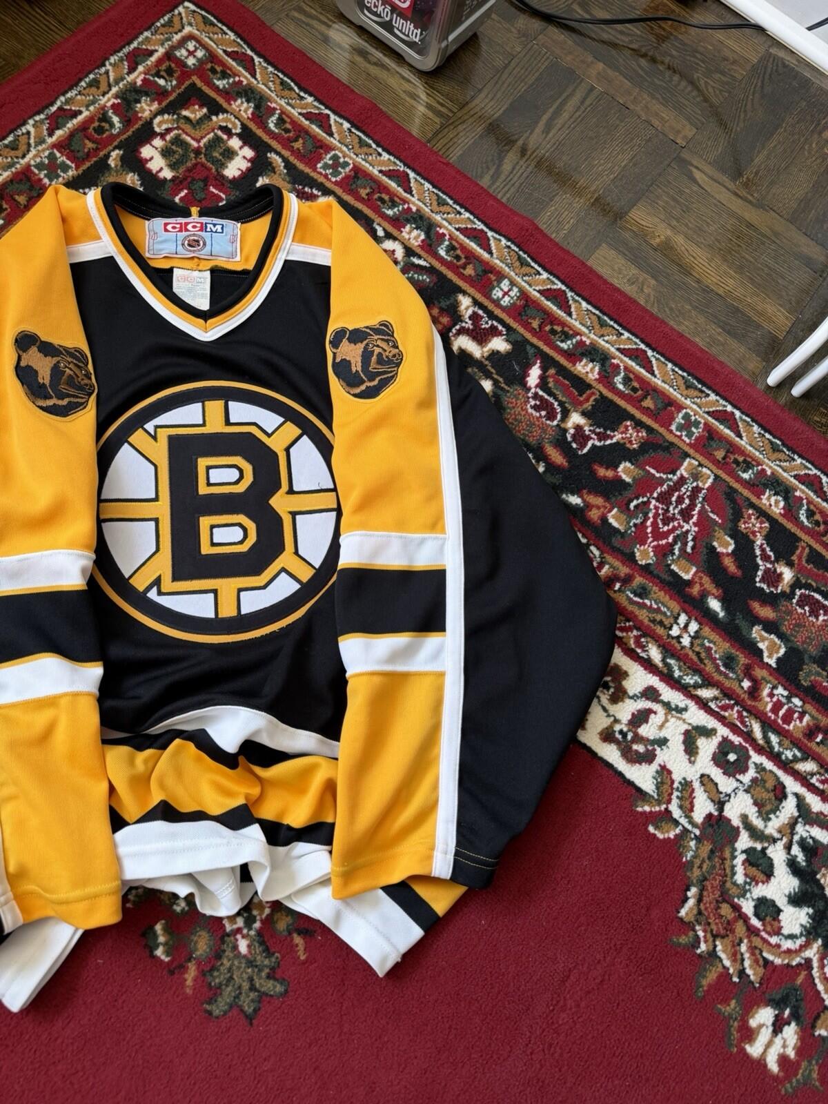 VTG 90s Ccm Boston Bruins Black Bears Classic NHL Hockey Jersey Mens XL*